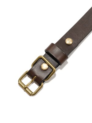 画像3: 【 ART BROWN（アートブラウン） 】　ナローベルト [ 24mm幅 ] [ HORWEEN CHROMEXCEL LEATHER ] [ CHOCO ] 【 メール便可 】