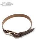 【 ART BROWN（アートブラウン） 】　フックベルト [ 30mm幅 ] [ HORWEEN CHROMEXCEL LEATHER ] [ CHOCO ]