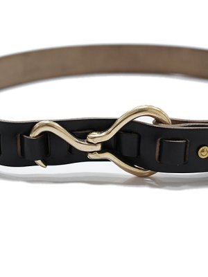 画像2: 【 ART BROWN（アートブラウン） 】　フックベルト [ 30mm幅 ] [ HORWEEN CHROMEXCEL LEATHER ] [ BLACK ]