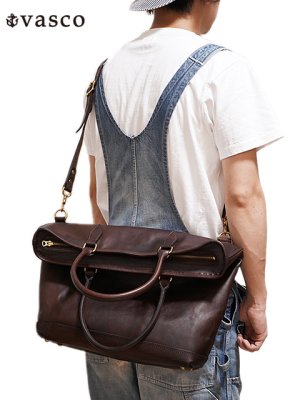 画像1: 【 vasco（ヴァスコ） 】　LEATHER NELSON 2WAY BAG　[ BROWN ]