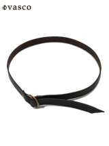 【 vasco（ヴァスコ） 】　レザーリングベルト　[ Leather Ring Belt Narrow ] [ BLACK ]