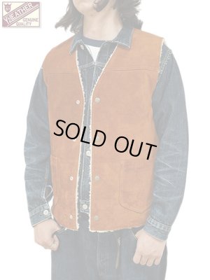 画像1: 【 Y'2 LEATHER（ワイツーレザー） 】　Steer Roughout Wool Boa Vest [ STEER ROUGHOUT (牛革) ] [ Camel ]