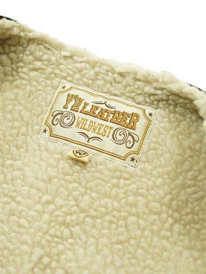 画像10: 【 Y'2 LEATHER（ワイツーレザー） 】　Steer Roughout Wool Boa Vest [ STEER ROUGHOUT (牛革) ] [ Black ]