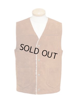 画像3: 【 Y'2 LEATHER（ワイツーレザー） 】　Steer Roughout Wool Boa Vest [ STEER ROUGHOUT (牛革) ] [ Camel ]