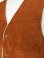画像6: 【 Y'2 LEATHER（ワイツーレザー） 】　Steer Roughout Wool Boa Vest [ STEER ROUGHOUT (牛革) ] [ Camel ]