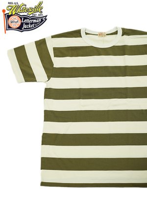 画像1: 【 WhitesVille（ホワイツビル） 】 度詰めボーダーTシャツ [ 30/2 BORDER T-SHIRT ] [ OLIVE ] 【 メール便可 】