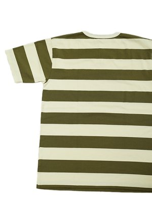 画像2: 【 WhitesVille（ホワイツビル） 】 度詰めボーダーTシャツ [ 30/2 BORDER T-SHIRT ] [ OLIVE ] 【 メール便可 】