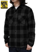 【 SUGAR CANE（シュガーケン） 】　ツイルチェックワークシャツ [ L/S TWILL CHECK WORK SHIRT ] [ BLACK ]