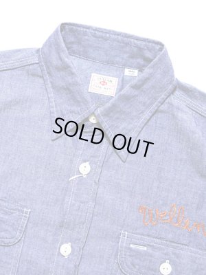 画像3: 【 SUGAR CANE（シュガーケン） 】　半袖チェーン刺繍カスタムシャンブレーワークシャツ　[ SCHROCK'S ] 【 メール便可 】