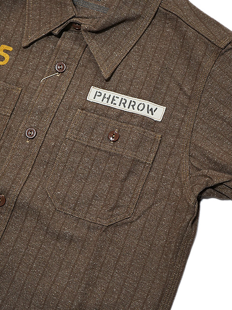 Pherrow's（フェローズ） 】 ネップヘリンボーンワークシャツ [ Air