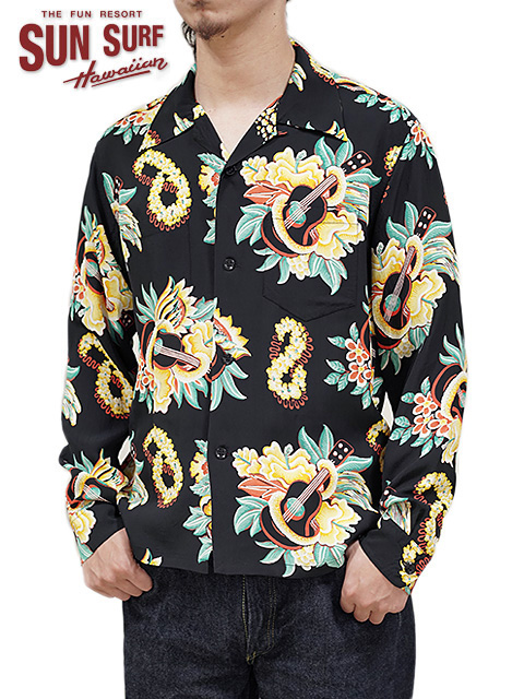 SUN SURF（サンサーフ） 】 長袖アロハシャツ L/S HAWAIIAN SHIRT [ MACINTOSH UKULELE ] - Lua