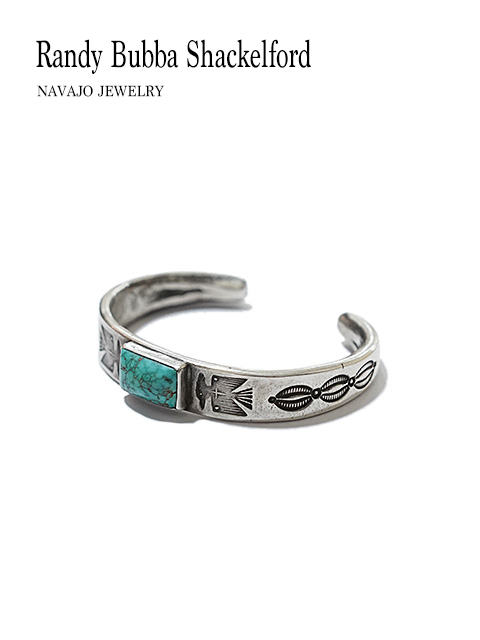 【 Indian Jewelry（インディアン ジュエリー） 】 ナバホシルバーバングル [ Randy Bubba Shackelford (  ランディ・ババ・シャッケルフォード )]