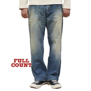 画像: 【 FULLCOUNT（フルカウント） 】　Indigo Wabash Stripe Farmers Trousers [ Hard Wash ]