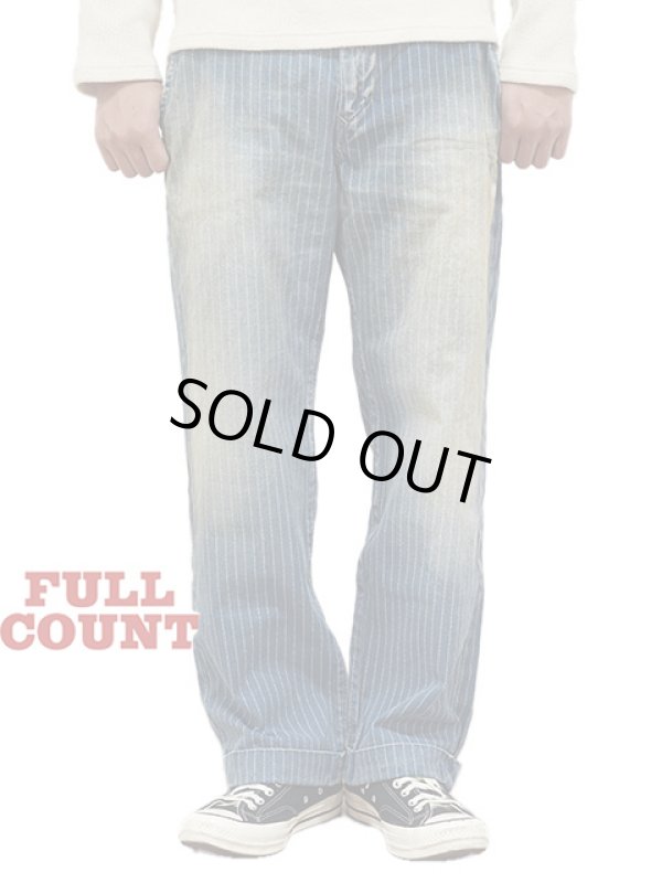 画像1: 【 FULLCOUNT（フルカウント） 】　Indigo Wabash Stripe Farmers Trousers [ Hard Wash ]