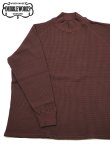 画像1: 【 DUBBLEWORKS（ダブルワークス） 】　ヘヴィーワッフルモックネックサーマル　[ Heavy Waffle Mock Neck Tee ] [ BORDEAUX ]