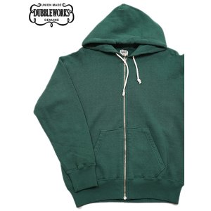 画像: 【 DUBBLEWORKS（ダブルワークス） 】　吊り編みフルジップスウェットパーカー　[ Tsuriami Zip-Up Sweat Parka ] [ GREEN ]