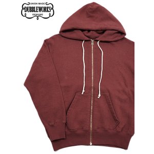 画像: 【 DUBBLEWORKS（ダブルワークス） 】　吊り編みフルジップスウェットパーカー　[ Tsuriami Zip-Up Sweat Parka ] [ BURGUNDY ]