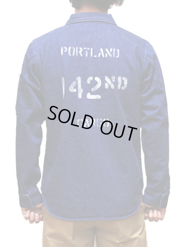 画像2: 【 Pherrow's（フェローズ） 】　ミリタリーシャツジャケット [ ANGB ] [ 10oz.ネップデニム ]