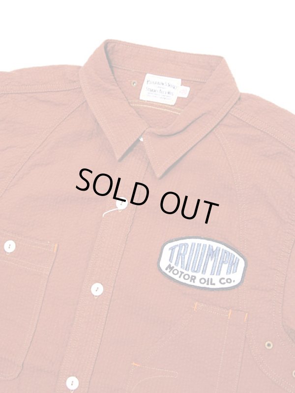 画像3: 【 Pherrow's（フェローズ） 】 半袖カスタムワークシャツ [ TRIUMPH MOTOR OIL CO. ]　[SHORT SLEEVE WORK SHIRT]