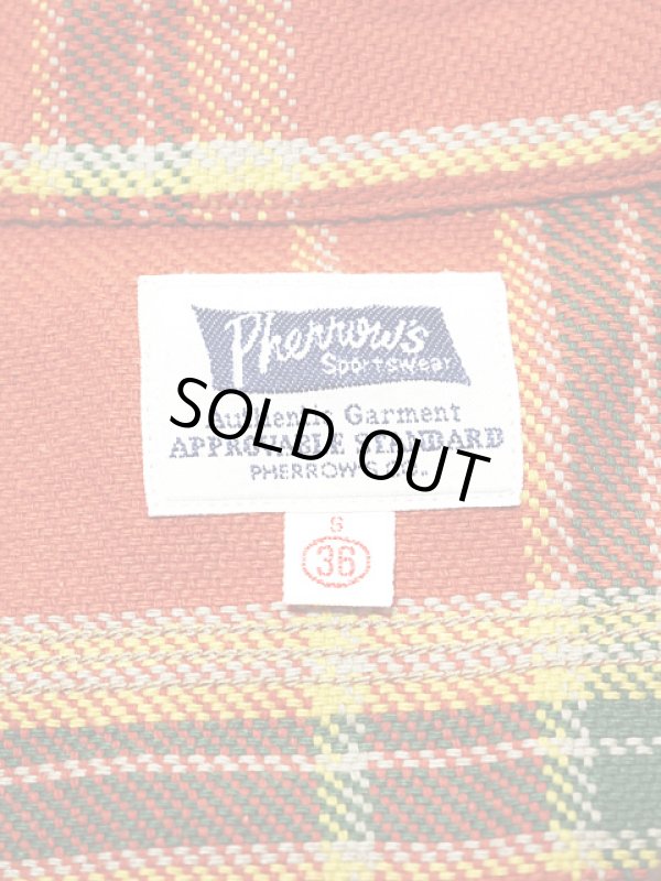 画像10: 【 Pherrow's（フェローズ） 】　ヘビーウェイトフランネルチェックシャツ　[ オレンジ x グリーン ]