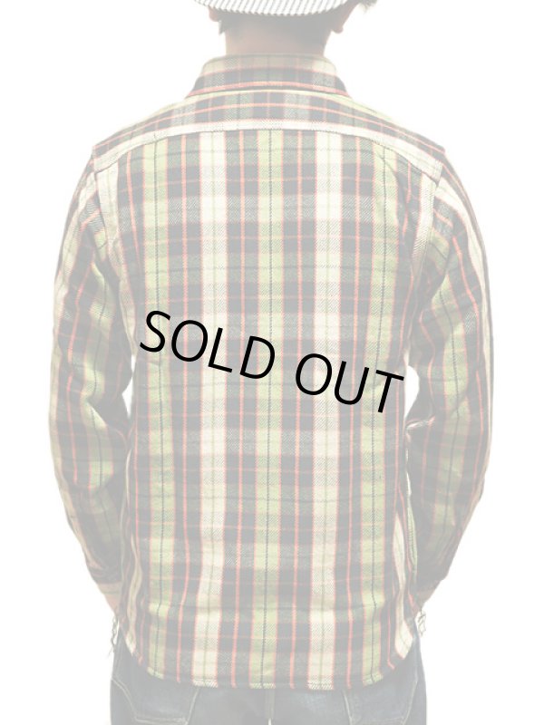 画像2: 【 Pherrow's（フェローズ） 】　ヘビーウェイトフランネルチェックシャツ　[ ブラック x グリーン ]