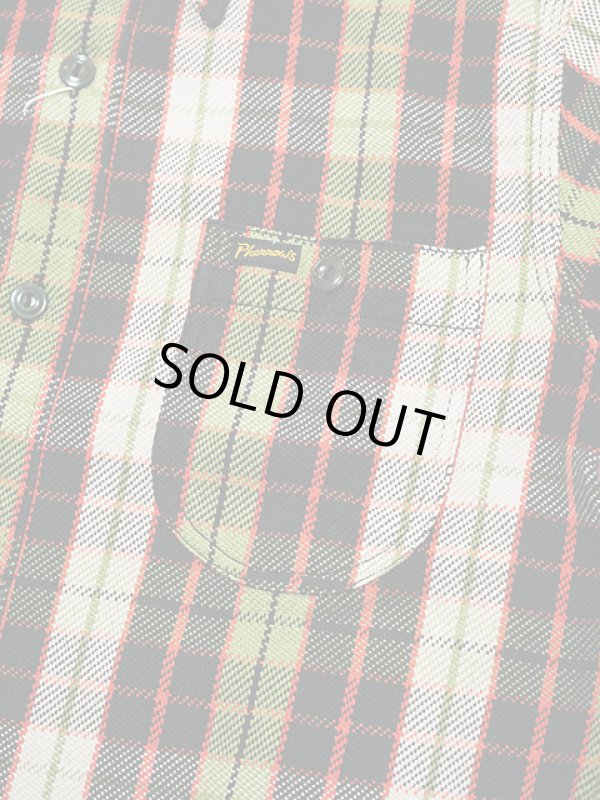 画像4: 【 Pherrow's（フェローズ） 】　ヘビーウェイトフランネルチェックシャツ　[ ブラック x グリーン ]