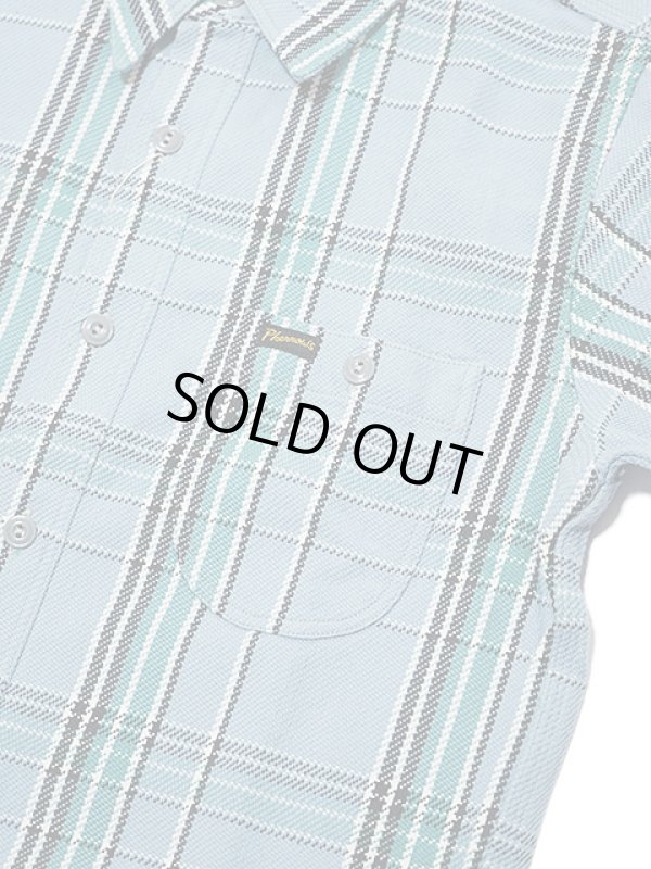 画像4: 【 Pherrow's（フェローズ） 】　ヘビーウェイトフランネルチェックシャツ　[ サックス ]