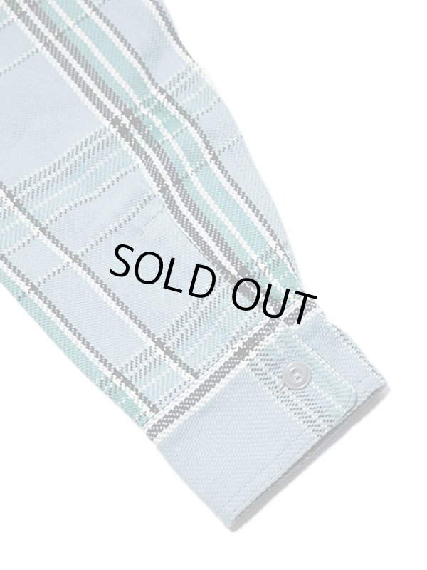 画像5: 【 Pherrow's（フェローズ） 】　ヘビーウェイトフランネルチェックシャツ　[ サックス ]