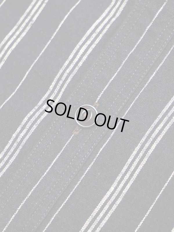 画像10: 【 Pherrow's（フェローズ） 】　ラウンドカラーワークシャツ　[ Round Collar  Work Shirts ]　[ BLACK STRIPE ]