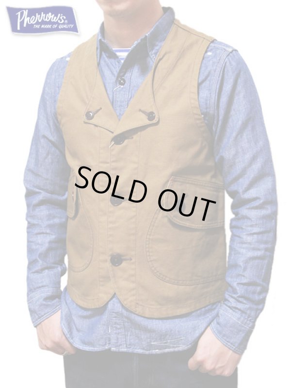 画像1: 【 Pherrow's（フェローズ） 】　コットンダックハンティングベスト　[ Cotton Duck Hunting Vest ]