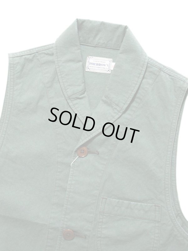 画像3: 【 Pherrow's（フェローズ） 】　ショールカラーワークベスト　[ Shawl Collar Work Vest ]