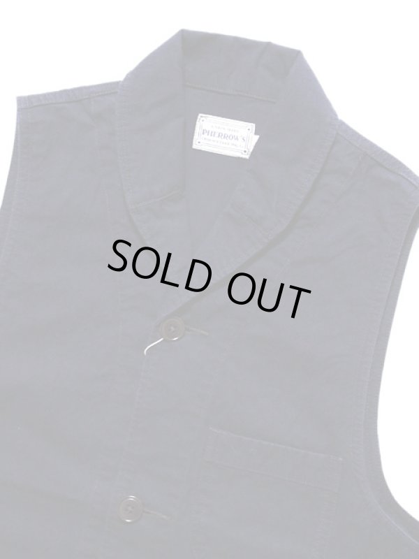 画像3: 【 Pherrow's（フェローズ） 】　ショールカラーワークベスト　[ Shawl Collar Work Vest ]