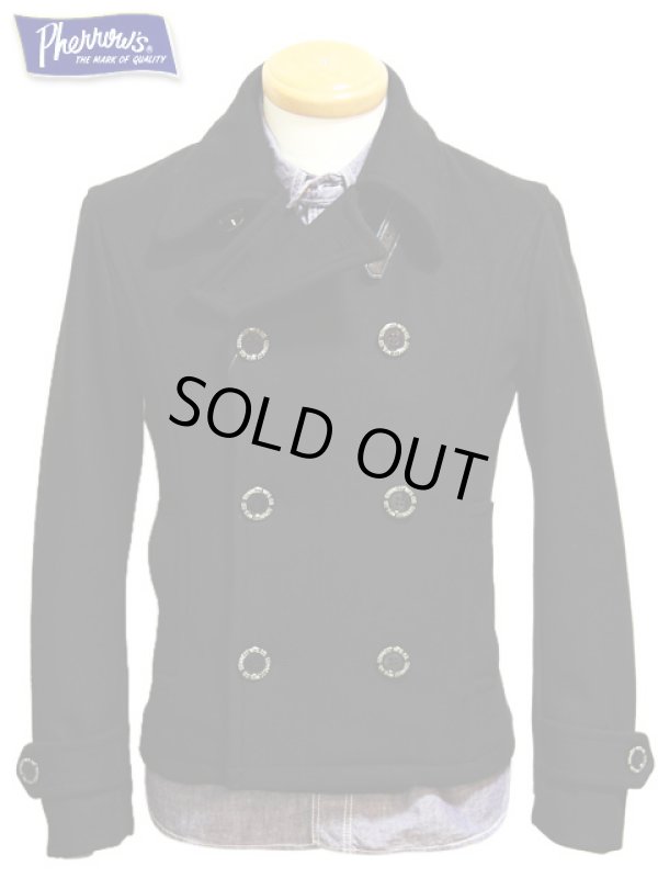 画像2: 【 Pherrow's（フェローズ） 】 オリジナルショートPコート [ ウールメルトン ] [ BLACK ] 再入荷！