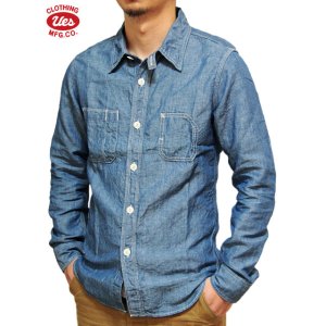 画像: 【 UES（ウエス） 】 インディゴシャンブレーワークシャツ [ Work Shirts ] [ Indigo ]