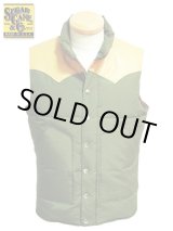 画像: 【 SUGAR CANE（シュガーケン） 】 LEATHER YOKE DOWN VEST 再入荷！