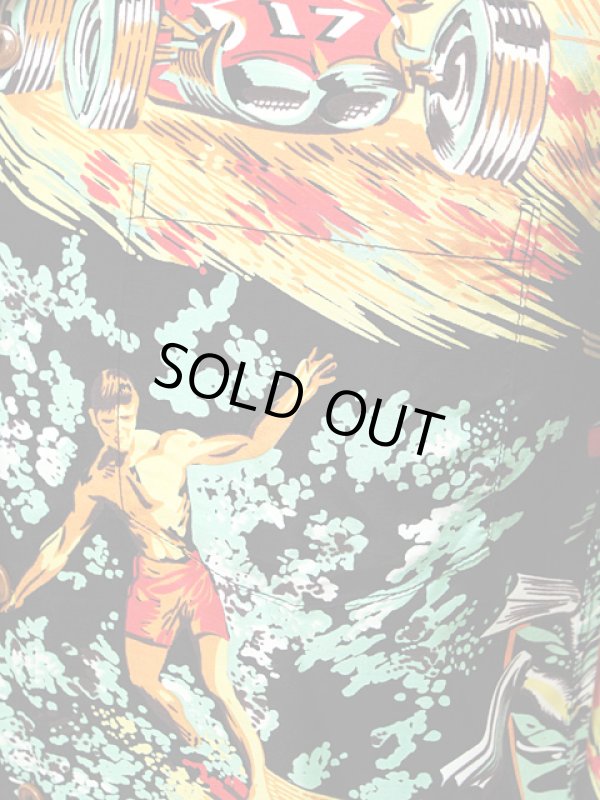 画像4: 【 SUN SURF×Mister Freedom（サンサーフ×ミスターフリーダム） 】 COTTON/RAYON ROCK'N ROLL SHIRT “Action Packed”