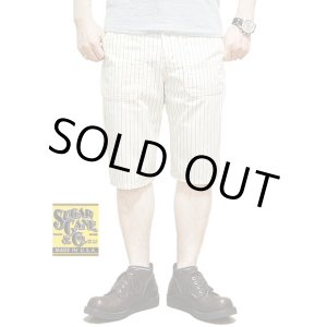 画像: 【 SUGAR CANE（シュガーケン） 】 【 9.5oz. 】 WHITE WABASH STRIPE 8POCKETS ZIP FLY SHORTS [ FICTION ROMANCE ]