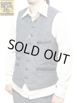 画像: 【 SUGAR CANE（シュガーケン） 】 【 12.5oz. 】 COTTON PRINT MOLESKIN VEST [ BLACK ] [ FICTION ROMANCE ]