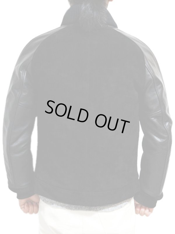 画像2: 【 Y'2 LEATHER（ワイツーレザー） 】　ステアスエード×ステアオイルレザーリブジャケット　[ 牛革 ]