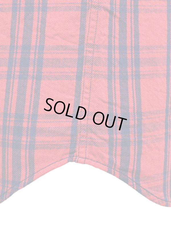 画像7: 【 Pherrow's（フェローズ） 】 インディゴチェックウエスタンシャツ [ レッド×インディゴ ]