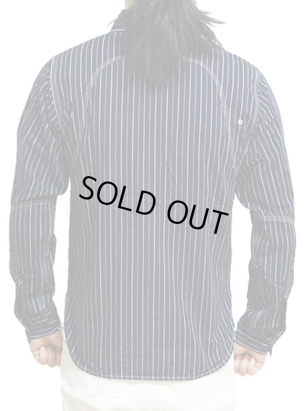 画像2: 【 Pherrow's（フェローズ） 】 オリジナルインディゴストライプワークシャツ