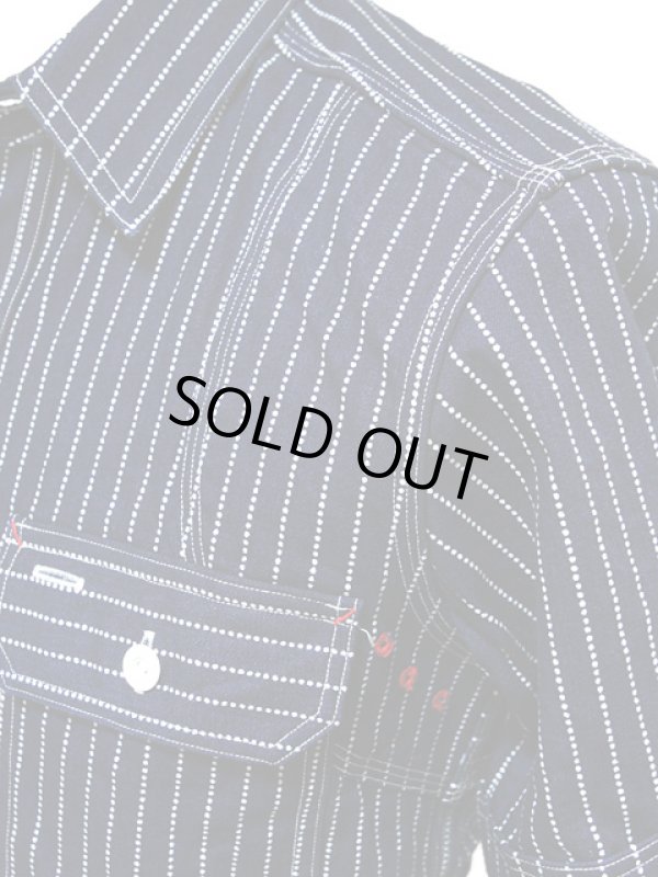 画像3: 【 JELADO（ジェラード） 】 半袖インディゴウォバッシュストライプワークシャツ [ Ventilation Work Shirts ]