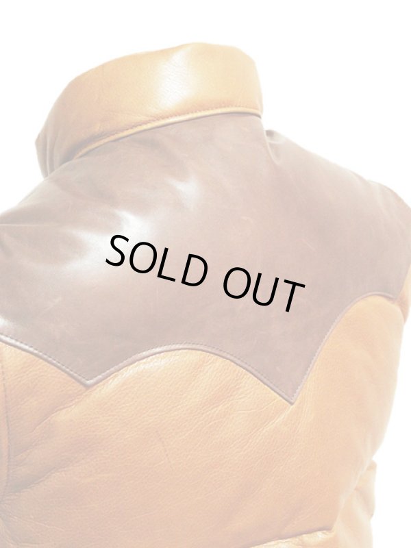 画像5: 【 Y'2 LEATHER（ワイツーレザー） 】　ホースハイド  x ステアオイルダウンベスト [ 馬革×牛革 ]  [ CAMEL x BROWN ]