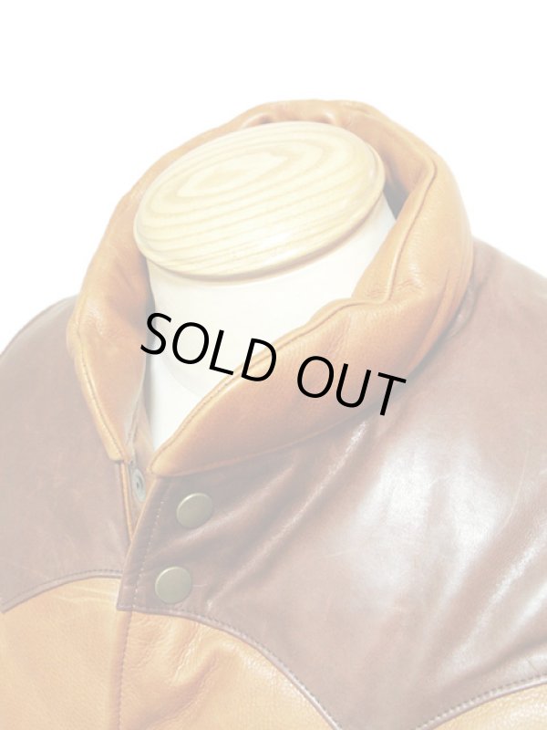 画像3: 【 Y'2 LEATHER（ワイツーレザー） 】　ホースハイド  x ステアオイルダウンベスト [ 馬革×牛革 ]  [ CAMEL x BROWN ]