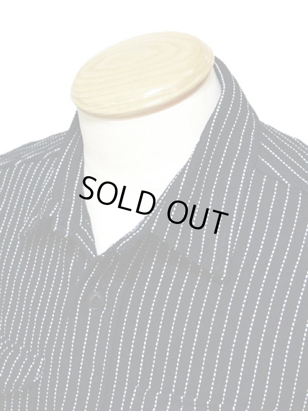 画像3: 【 UES（ウエス） 】 先染めインディゴストライプヘビーネルシャツ