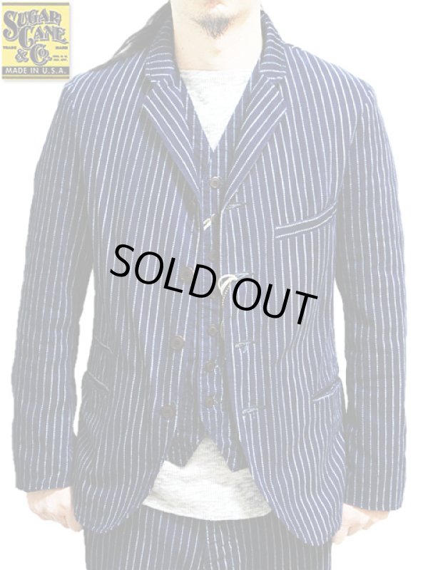 画像11: 【 SUGAR CANE（シュガーケン） 】 コーデュロイウォバッシュストライプワークベスト [ CORDUROY WABASH 7-BUTTON VEST ]