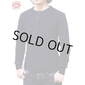 画像: 【 UES（ウエス） 】 インディゴビッグワッフルヘンリーネックTシャツ [ Indigo Heavy Thermal ]