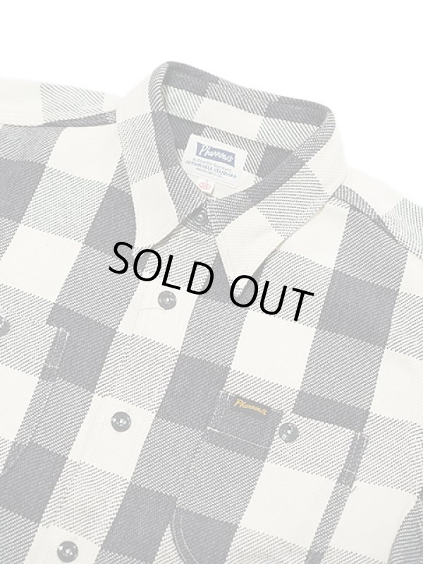 画像3: 【 Pherrow's（フェローズ） 】　ヘビーウェイトフランネルチェックシャツ　[ WHITE x BLACK ]