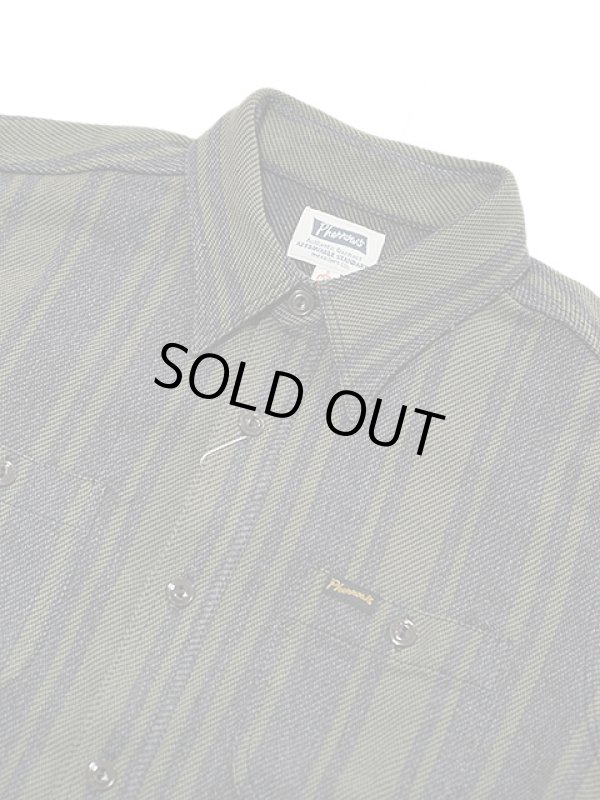 画像3: 【 Pherrow's（フェローズ） 】　ヘビーウェイトフランネルチェックシャツ　[ BLACK x OLIVE ]