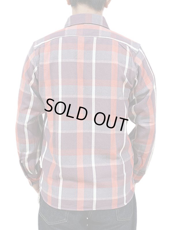 画像2: 【 Pherrow's（フェローズ） 】　ヘビーウェイトフランネルチェックシャツ　[ PURPLE x RED ]